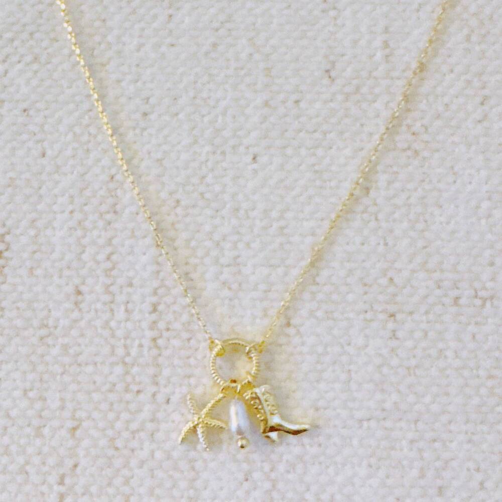 NEW ELLISON+YOUNG women's coastal cowgirl charm necklace in gold